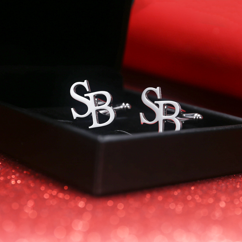 Men'S Grooming - Tangula Custom Initials Cufflinks Stainless steel