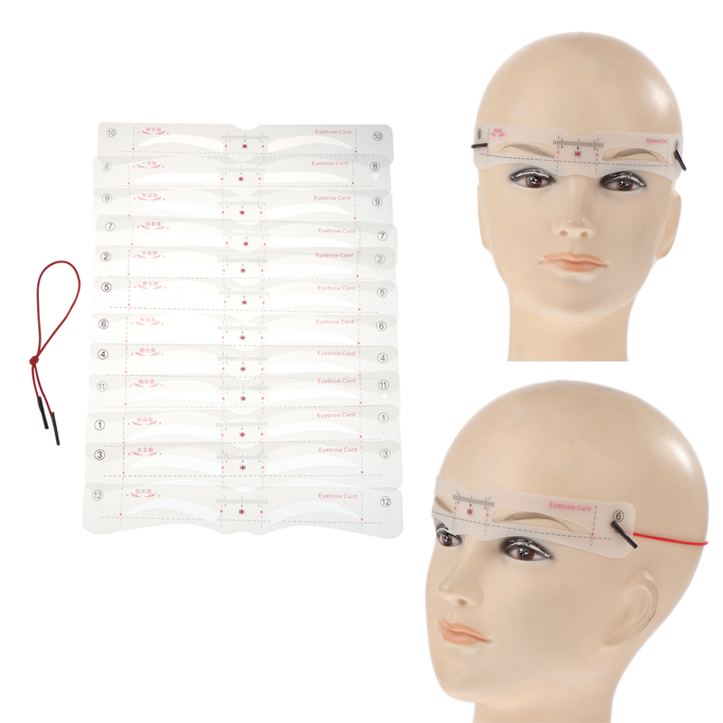Men'S Grooming Eyebrow Shape - 12Pcs Eyebrow Stencil Set Reusable DIY
