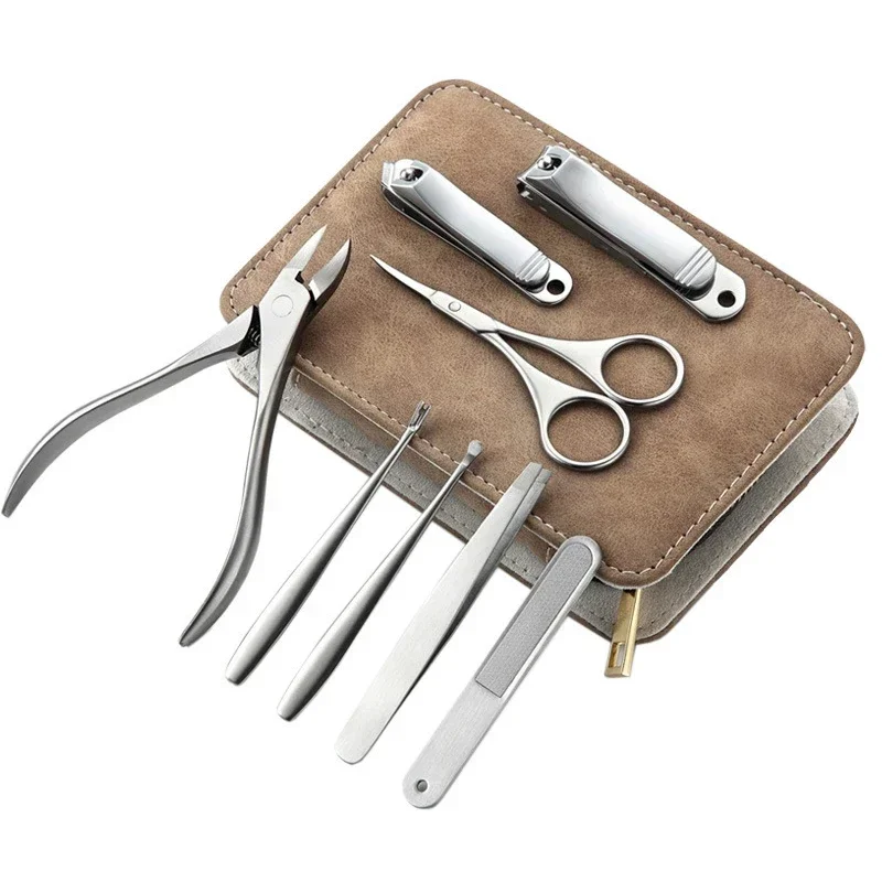 Mens Grooming Travel Kit - 8/12pcs Professional Manicure Kit Stainless Steel
