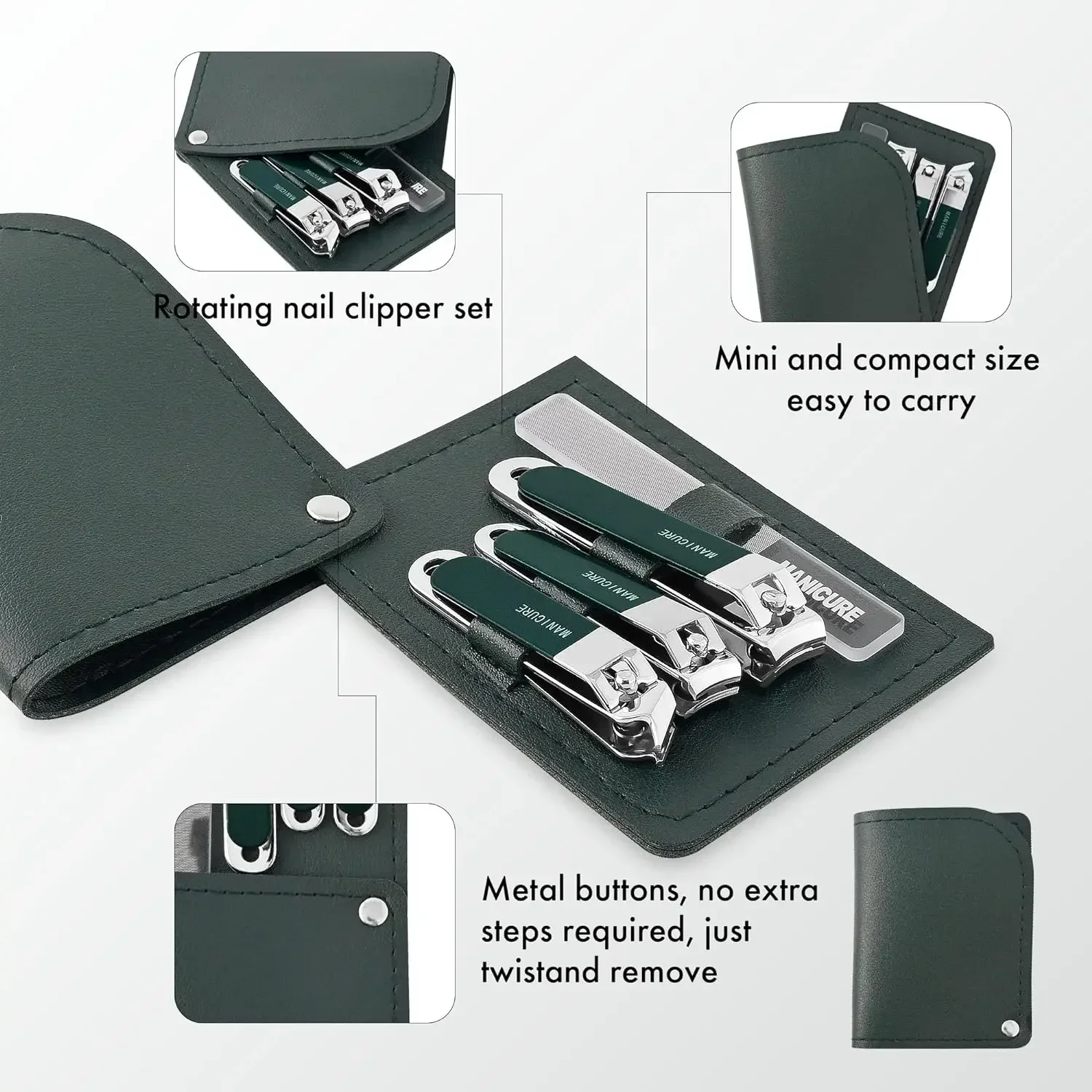4 Pcs Men/Women Nail Clippers  - Mens Grooming Travel Kit ulasan dan harga