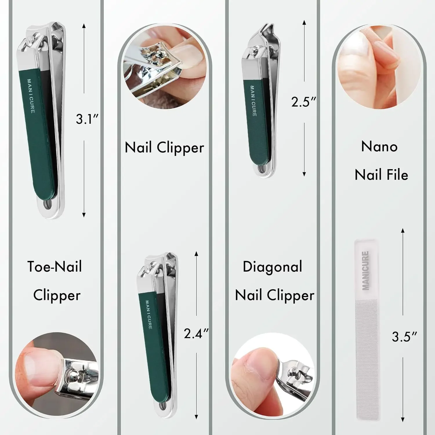 4 Pcs Steel Nail Clipper Manic - Mens Grooming Travel Kit ulasan dan harga