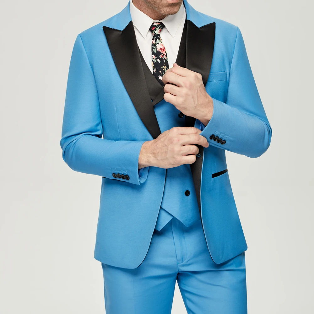 Blue Men Suits 3 Pieces  Men G - Men'S Grooming Studio ulasan dan harga