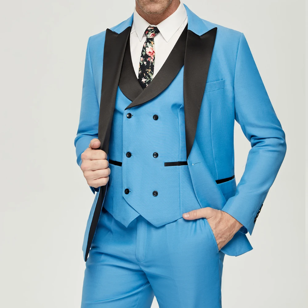 Blue Men Suits 3 Pieces  Men G - Men'S Grooming Studio ulasan dan harga