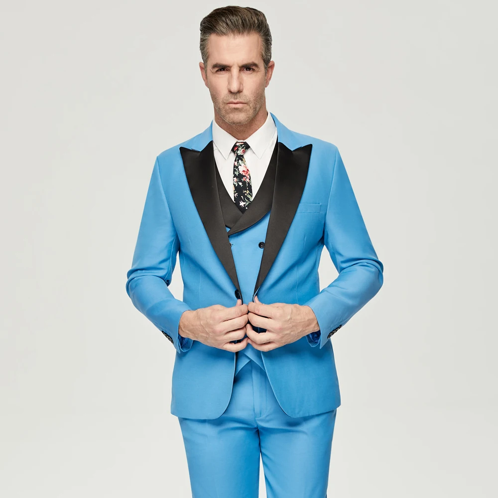 Blue Men Suits 3 Pieces  Men G - Men'S Grooming Studio ulasan dan harga