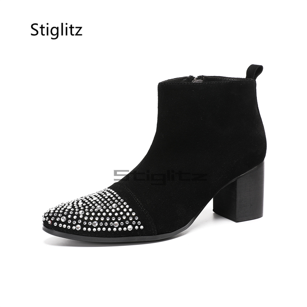 Rhinestone Pointed Toe Chelsea - Men'S Grooming ulasan dan harga