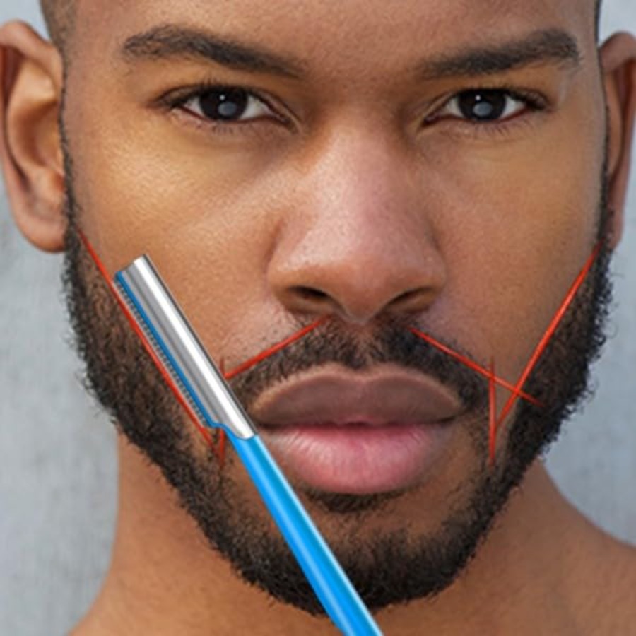 Beard Shaping Razor Tool Musta - Mens Grooming Travel Kit ulasan dan harga