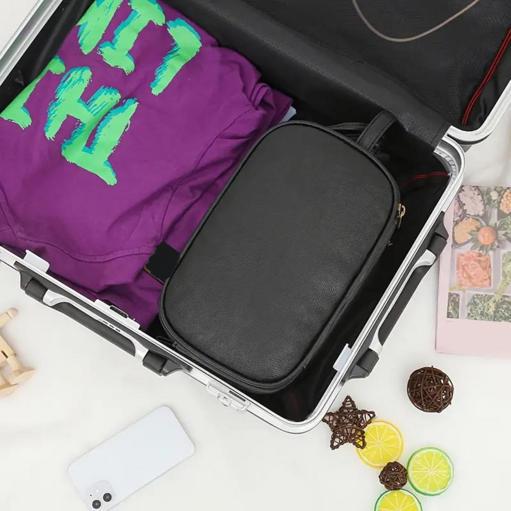 Travel Makeup Bag Faux Leather - Mens Grooming Travel Kit ulasan dan harga