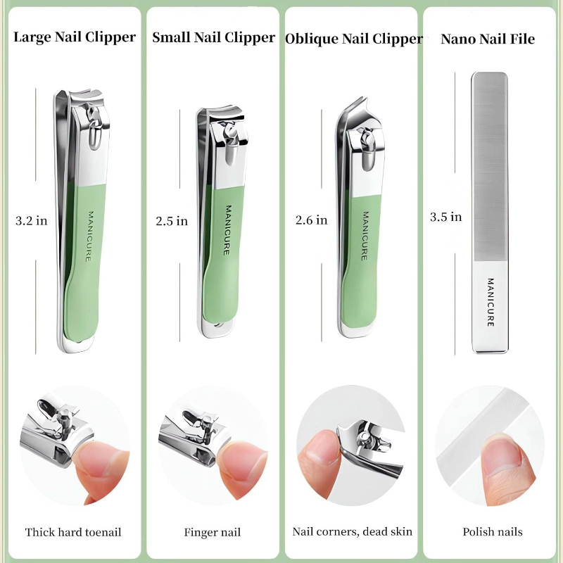 4 Pcs Manicure Set Stainless S - Mens Grooming Travel Kit ulasan dan harga