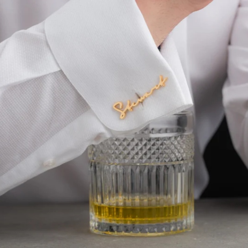 Custom Name Cufflinks 18K Gold - Men'S Grooming ulasan dan harga