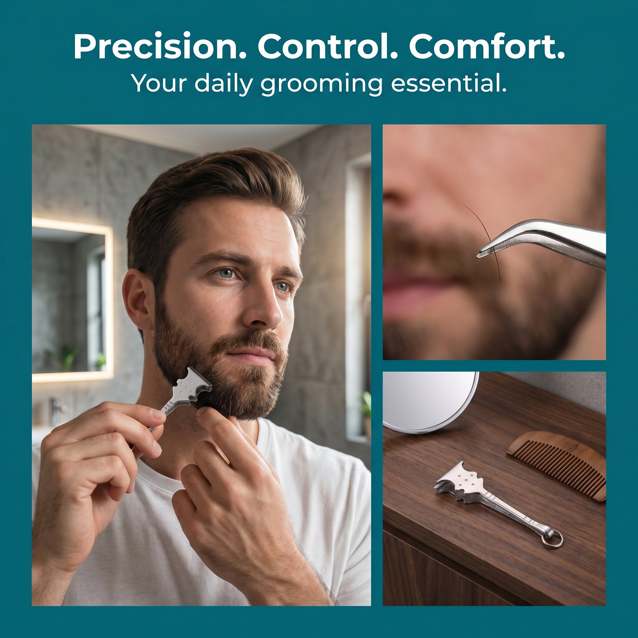 Guitar Shaped Stainless Steel  - Men'S Grooming Eyebrow Shape ulasan dan harga