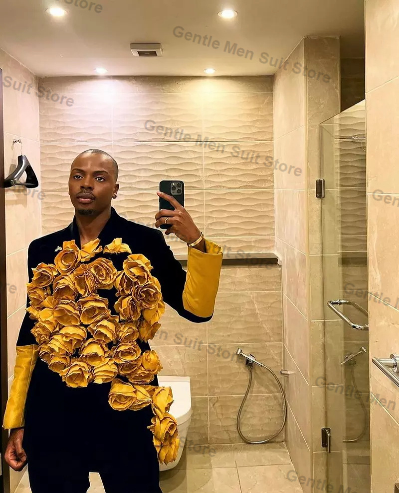 Yellow Black Men Suits Set 2 P - Men'S Grooming ulasan dan harga